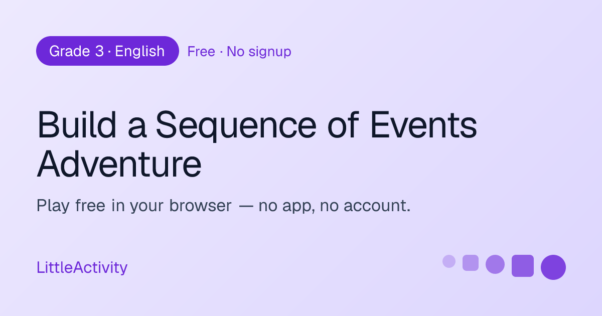 Sequence of Events — Free 3rd Grade English Language Arts Game for Kids ...