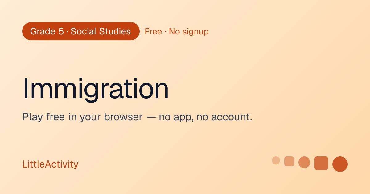 Immigration — Free 5th Grade Social Studies Game for Kids | LittleActivity